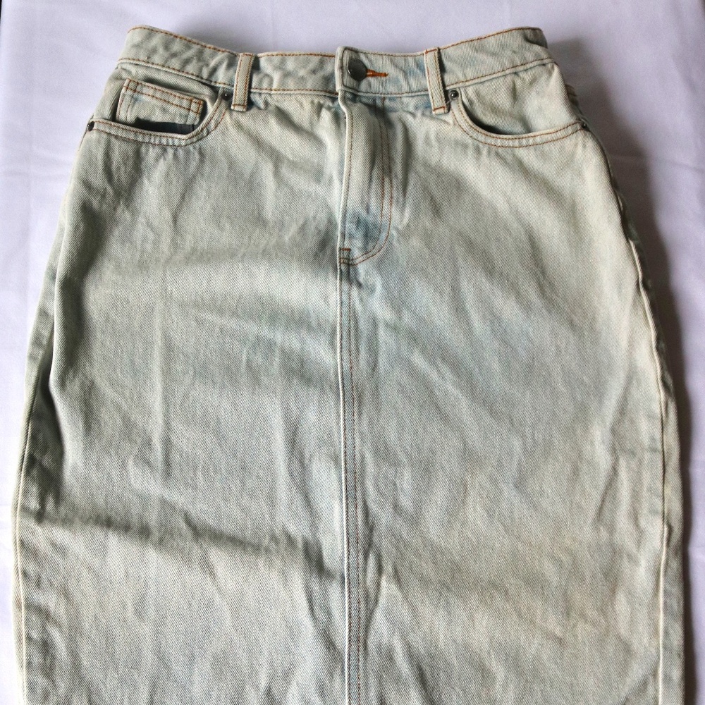 Velvet Heart Long Premium Denim Skirt Acid Wash Women's Size 25